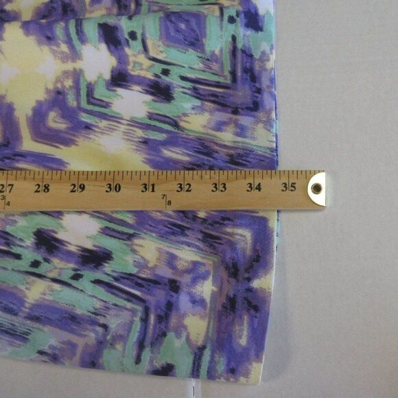 KENSIE Purple Green Geometric Print Lined Mini Dress Womens Size M Elastic Waist - Picture 11 of 12